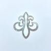 2pc 25mm x 27mm Organic White Mother of Pearl Fleur Di Lis Pendants WM-0065