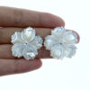 4pc Hibiscus Flower Beads White Mother Of Pearl Tropical Flower WM-0222