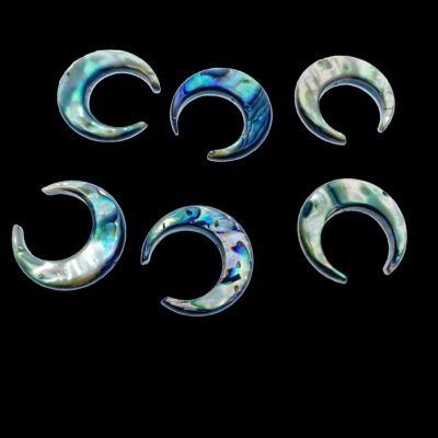 Alternative view of 2pc 20mm Abalone Shell Crescent Moon Beads For DIY Earrings Jewelry Minimalistic Design AB-0005