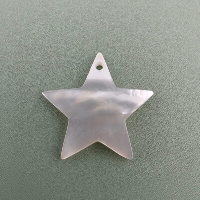 10pc Star Beads White Mother Of Pearl 20mm Hand Carved WM-0062