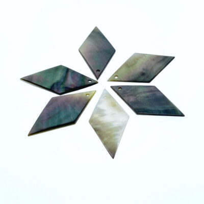 Alternative view of 10pc Rhombus Drop Beads Black Mother Of Pearl 20mm DIY Earring Charms BM-0090