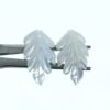 2pc 18mm x 31mm White Mother of Pearl Hand Carved Leaf Pendants WM-0044