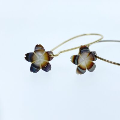 Alternative view of 10pc Sakura Flower Beads Black Mother Of Pearl DIY Jewelry BM-0047