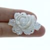 Peony Flower Connector Bead White Mother Of Pearl Hand Carved WM-0041