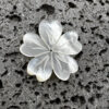 2pc Tropical Flower Beads White Mother Of Pearl 29mm Hand Carved WM-0161