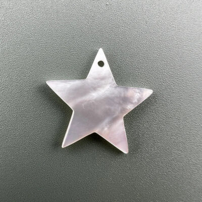 Alternative view of 10pc Star Beads White Mother Of Pearl 20mm Hand Carved WM-0062