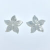 10pc Tropical Flower Beads White Mother Of Pearl 15mm DIY WM-0006