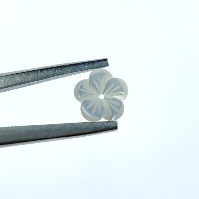 Alternative view of 10pc Plum Blossom Flower Beads White Mother Of Pearl 10mm Charms For Earrings Jewelry Making Natural Pearl Bridal Brides Hand Carved WM-0110