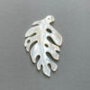 2pc Monstera Leaf Beads White Mother of Pearl WM-0139