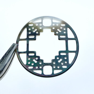 Alternative view of 2pc Black Mother Of Pearl Filigree Pendant Beads 35mm Natural Black Mother of Pearl Round Charm For DIY Jewelry Making BM-0097
