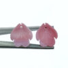 4pc Pink Flower Petal Beads Queen Conch Shell Hand Carved Hawaii Minimalist PM-0004