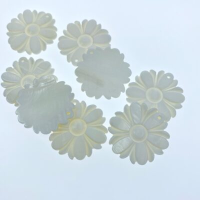 Alternative view of Tropical Flower Beads White Freshwater Mother of Pearl FWM-0003