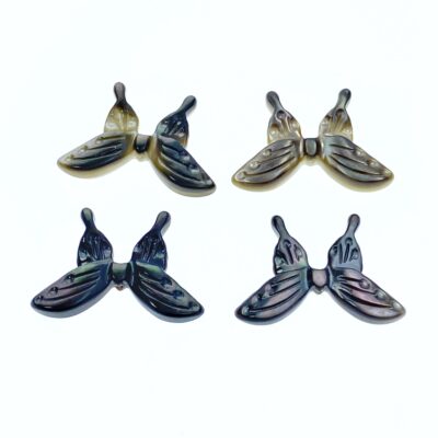 Alternative view of 4pc 20mm Butterfly Black Mother Of Pearl Shell Bead Charms Pendants For DIY Jewelry Minimalist Design Earrings Natural & Organic BM-0089