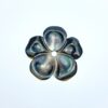6pc 20mm Hand Carved Black Mother of Pearl 5-petal Flower Beads BM-0088