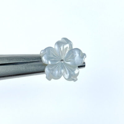 Alternative view of 10pc Bauhinia Flower Beads White Mother Of Pearl 15mm Hand Carved WM-0209