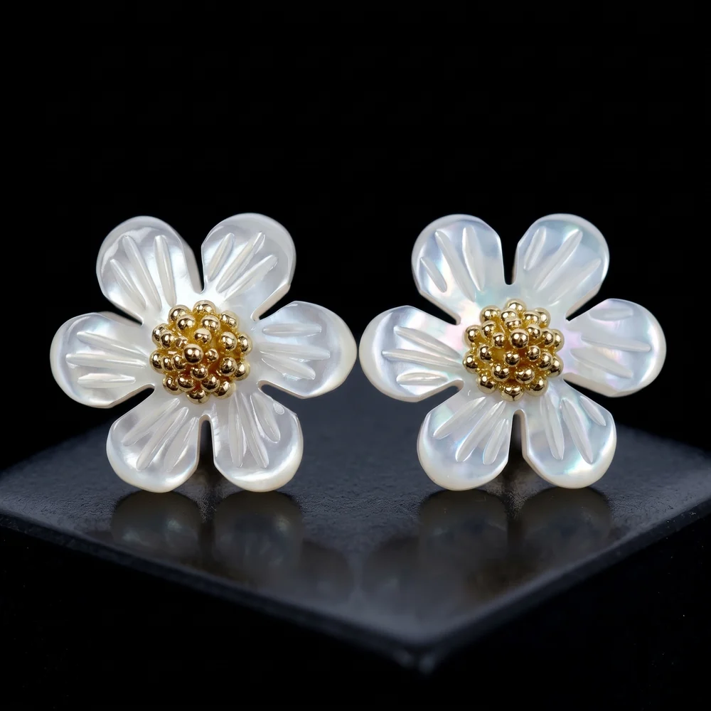 Daisy Flower Beads – White Mother of Pearl Beads For Diy Jewelry Making